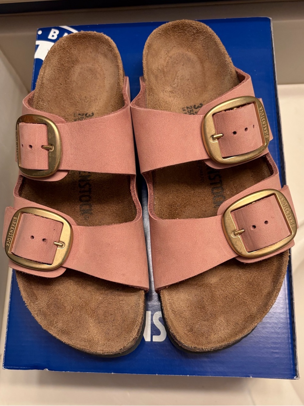 Birkenstock Arizona Big Buckle Sandals - Old Rose Nubuck Leather Size 39 / US 8